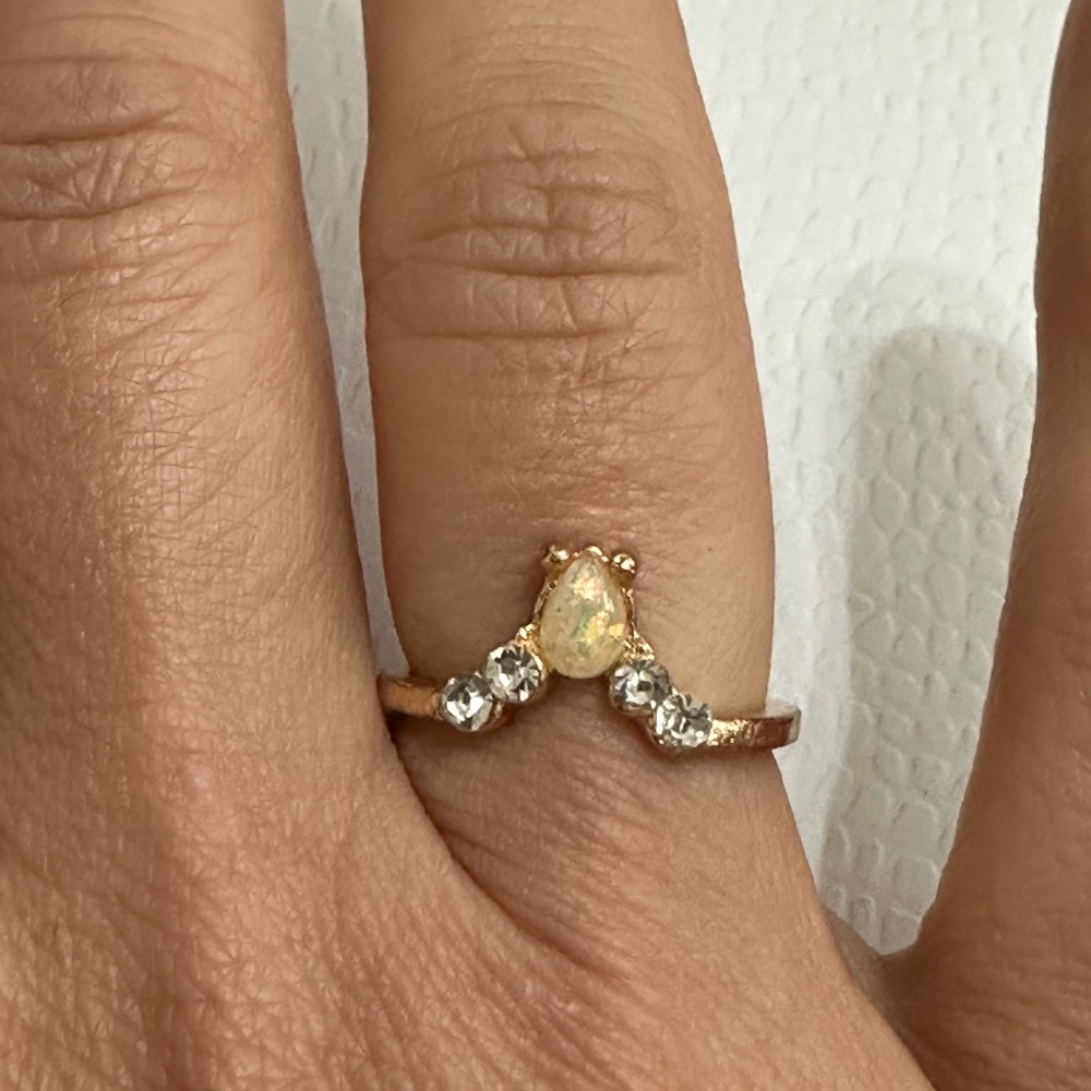 Brand new costume jewelry. Rose gold ring. Approx size 8